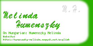 melinda humenszky business card